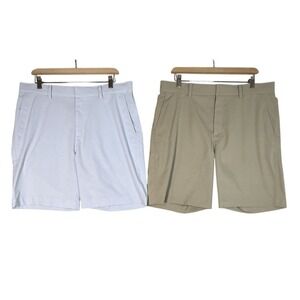 Bundle of 2 Nike Tour 8" Chino Golf Shorts Mens 36 Tan/Lt Gray Business Casual